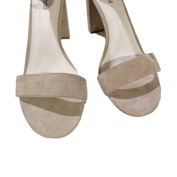 Jeffrey Campbell Lindsay Suede Block Heel Sandal NEW Taupe Size 12 - Picture 4 of 8